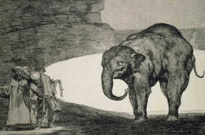 Dwaasheid van Beesten, uit de serie Follies, of Andere Wetten voor het Volk, ca.1815-24 door Francisco de Goya